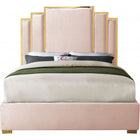 Meridian Furniture Hugo Velvet Queen Bed - Pink - Bedroom Beds