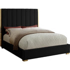 Meridian Furniture Becca Velvet Queen Bed - Black - Bedroom Beds