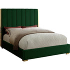 Meridian Furniture Becca Velvet Queen Bed - Green - Bedroom Beds