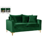 Meridian Furniture Naomi Velvet Loveseat - Green - Loveseats