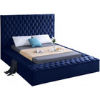 Meridian Furniture Bliss Velvet Full Bed - Blue - Bedroom Beds