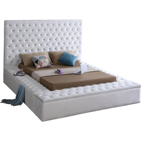 Meridian Furniture Bliss Velvet Full Bed - White - Bedroom Beds