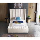 Meridian Furniture Kiki Velvet Twin Bed - Bedroom Beds