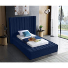 Meridian Furniture Kiki Velvet Twin Bed - Bedroom Beds