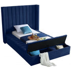 Meridian Furniture Kiki Velvet Twin Bed - Bedroom Beds