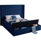 Meridian Furniture Kiki Velvet Queen Bed - Bedroom Beds