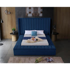 Meridian Furniture Kiki Velvet Queen Bed - Bedroom Beds