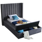 Meridian Furniture Kiki Velvet Twin Bed - Bedroom Beds