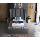 Meridian Furniture Kiki Velvet Twin Bed - Bedroom Beds