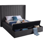 Meridian Furniture Kiki Velvet Queen Bed - Bedroom Beds