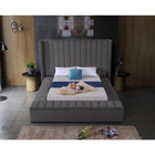 Meridian Furniture Kiki Velvet Queen Bed - Bedroom Beds