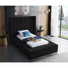 Meridian Furniture Kiki Velvet Twin Bed - Bedroom Beds