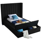 Meridian Furniture Kiki Velvet Twin Bed - Bedroom Beds