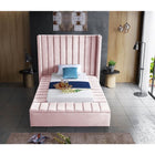 Meridian Furniture Kiki Velvet Twin Bed - Bedroom Beds