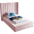 Meridian Furniture Kiki Velvet Twin Bed - Pink - Bedroom Beds