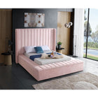 Meridian Furniture Kiki Velvet Queen Bed - Bedroom Beds