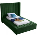 Meridian Furniture Kiki Velvet Twin Bed - Green - Bedroom Beds