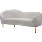 Meridian Furniture Ritz Velvet Loveseat - Cream - Loveseats
