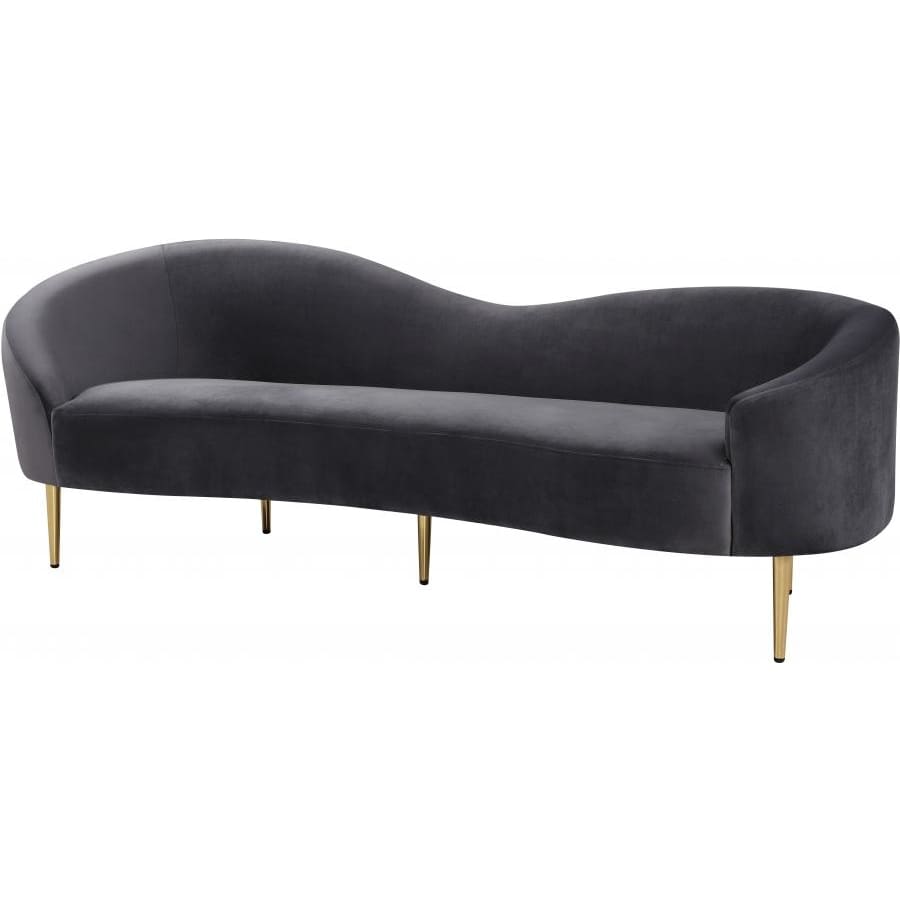 Meridian Furniture Ritz Velvet Sofa - Grey - Sofas