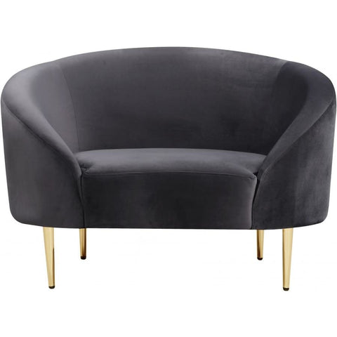 Meridian Furniture Ritz Velvet Chair - Grey - Chairs