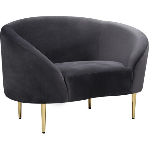 Meridian Furniture Ritz Velvet Chair - Grey - Chairs