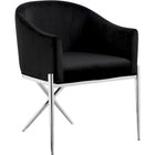 Meridian Furniture Xavier Velvet Dining Chair-Set of 2 - Black - Dining Chairs