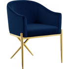 Meridian Furniture Xavier Velvet Dining Chair-Set of 2 - Navy - Dining Chairs