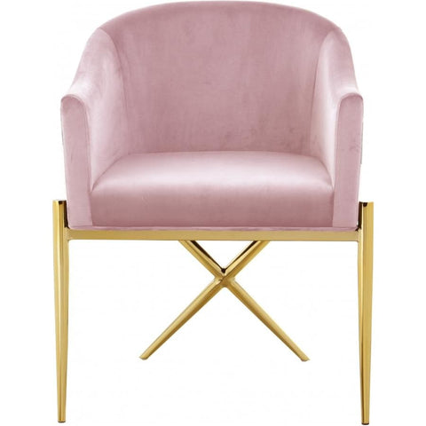 Meridian Furniture Xavier Velvet Dining Chair-Set of 2 - Pink - Dining Chairs