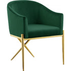 Meridian Furniture Xavier Velvet Dining Chair-Set of 2 - Green - Dining Chairs