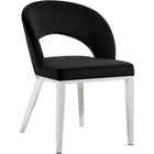 Meridian Furniture Roberto Velvet Dining Chair-Set of 2 - Black - Dining Chairs