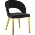 Meridian Furniture Roberto Velvet Dining Chair-Set of 2 - Black - Dining Chairs