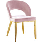 Meridian Furniture Roberto Velvet Dining Chair-Set of 2 - Pink - Dining Chairs