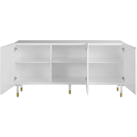 Meridian Furniture Starburst Sideboard/Buffet - White - Storage