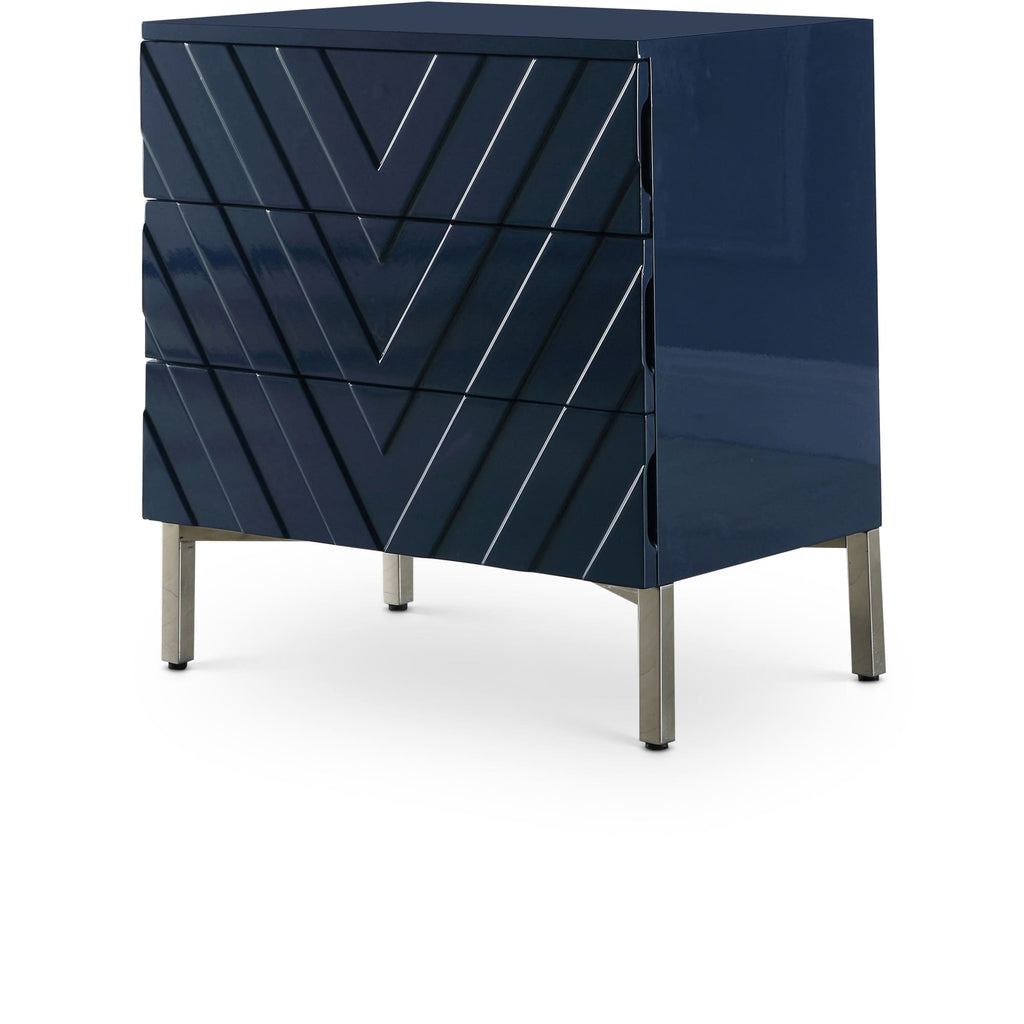 Meridian Furniture Collette Side Table - Navy - Nightstand