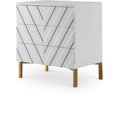 Meridian Furniture Collette Side Table - White - Nightstand