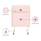 Meridian Furniture Lia Side Table - Pink - Nightstand