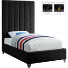 Meridian Furniture Via Velvet Twin Bed - Bedroom Beds