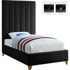 Meridian Furniture Via Velvet Twin Bed - Black - Bedroom Beds