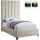Meridian Furniture Via Velvet Twin Bed - Bedroom Beds