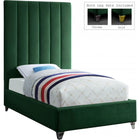 Meridian Furniture Via Velvet Twin Bed - Bedroom Beds