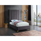 Meridian Furniture Via Velvet Twin Bed - Bedroom Beds