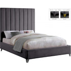 Meridian Furniture Via Velvet King Bed - Bedroom Beds