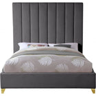 Meridian Furniture Via Velvet Queen Bed - Bedroom Beds