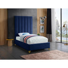 Meridian Furniture Via Velvet Twin Bed - Bedroom Beds