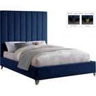 Meridian Furniture Via Velvet King Bed - Bedroom Beds