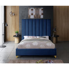 Meridian Furniture Via Velvet Full Bed - Bedroom Beds