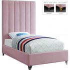 Meridian Furniture Via Velvet Twin Bed - Bedroom Beds