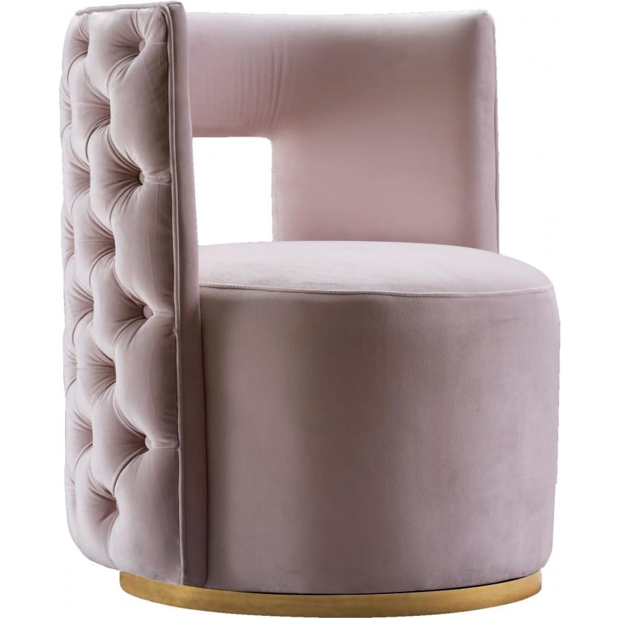 Meridian Furniture Theo Velvet Accent Chair - Pink - Chairs