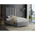 Meridian Furniture Enzo Velvet Twin Bed - Bedroom Beds