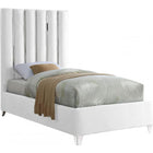 Meridian Furniture Enzo Velvet Twin Bed - White - Bedroom Beds